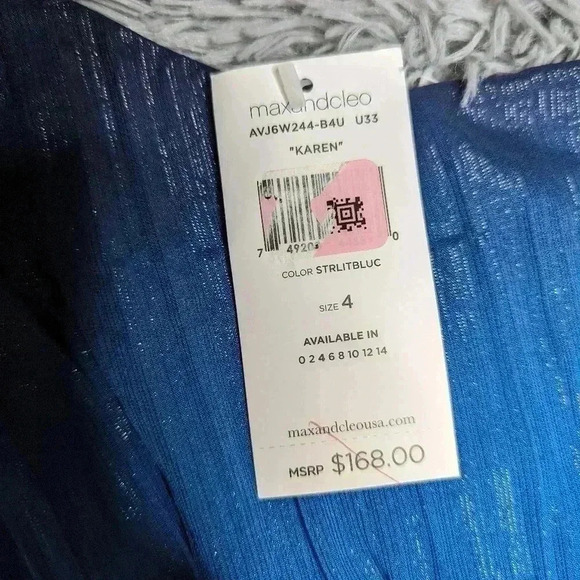 max and cleo dress women's size 4 NWT msrp $168.00 "KAREN" color strlitbluec - Picture 2 of 5